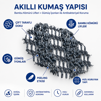 Nosevia Peeling Etkili Antibakteriyel Duş Havlusu