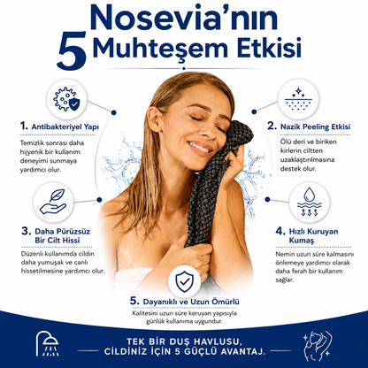 Nosevia Peeling Etkili Antibakteriyel Duş Havlusu