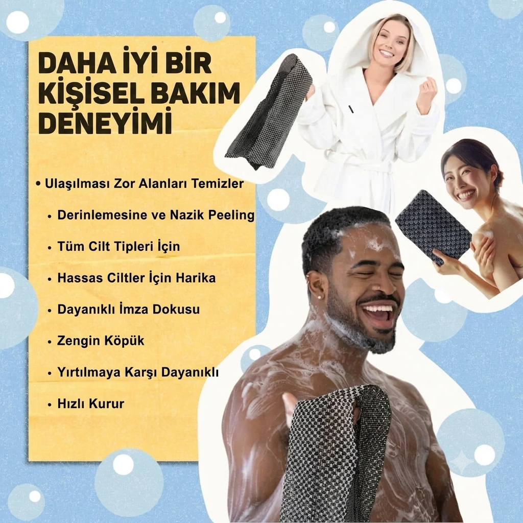 Antibakteriyel Peeling Duş Havlusu
